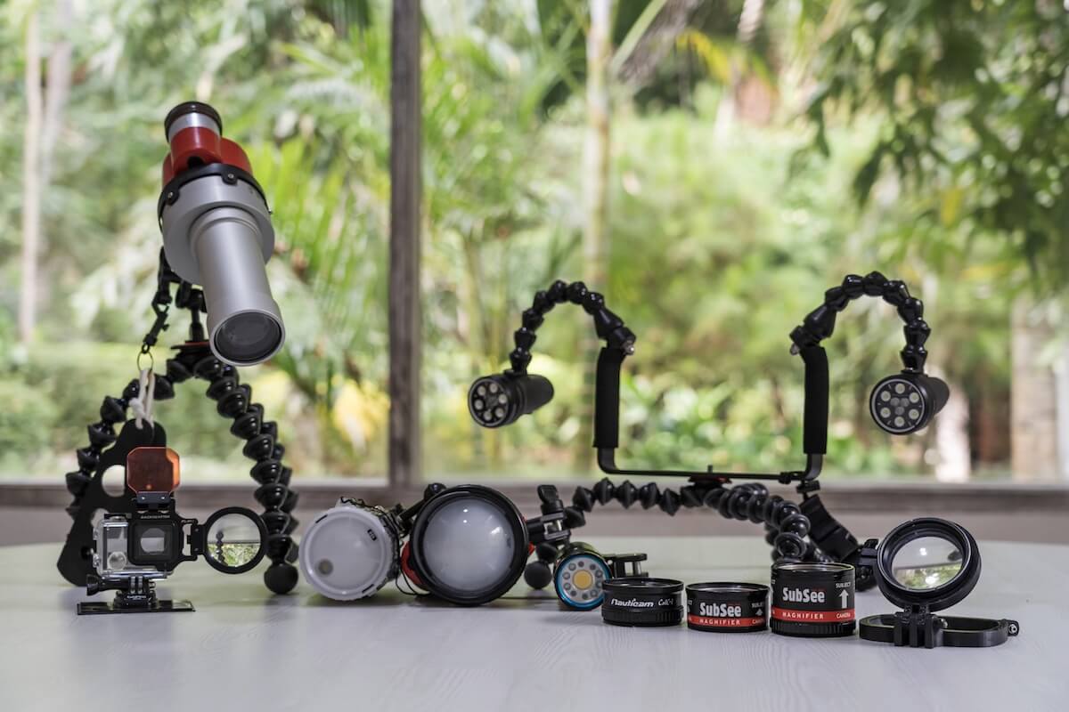 Accessories at Lembeh Resort Underwater camera accessories