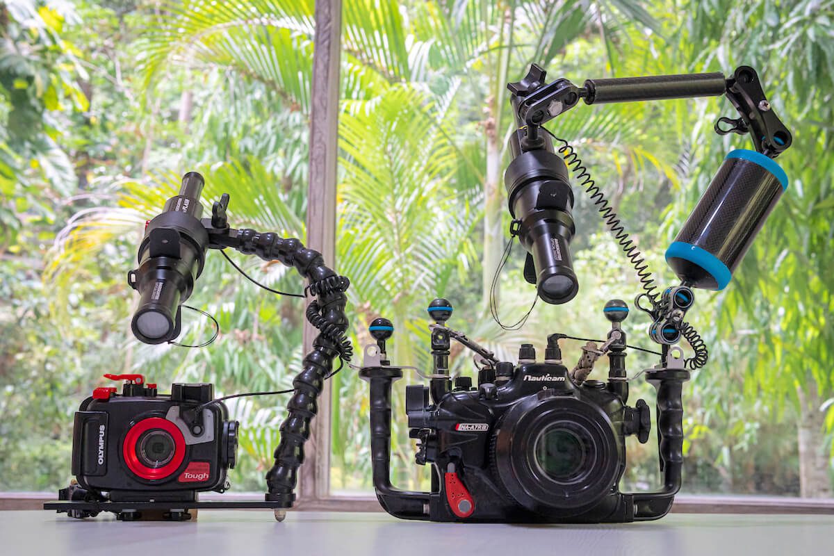 Cameras with snoot copy Backscatter snoot rig