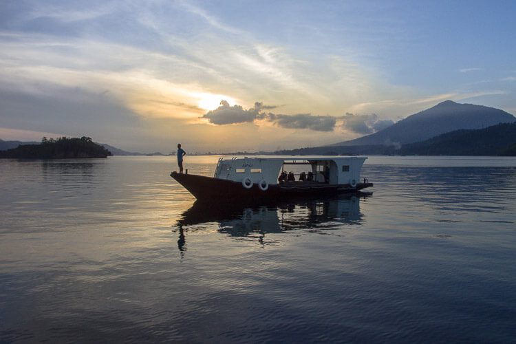 Dive boat sunset lembeh