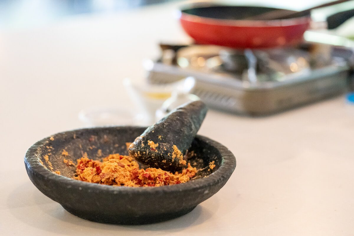 In the pan from the pestle Sambal recipe