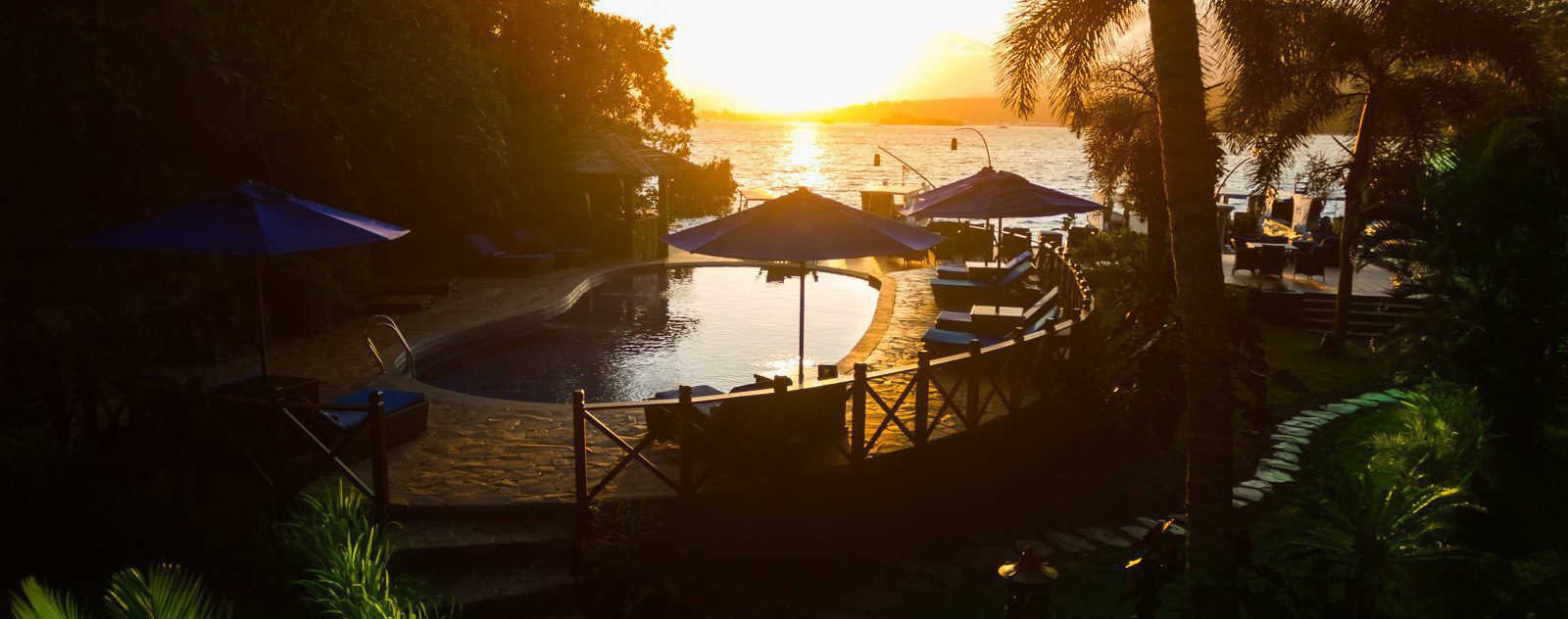 Lembeh Resort Pool at Sunset